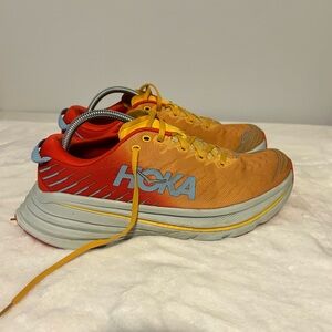HOKA Bondi X Mens  Running Shoes Orange Yellow Cushioned sz 11
